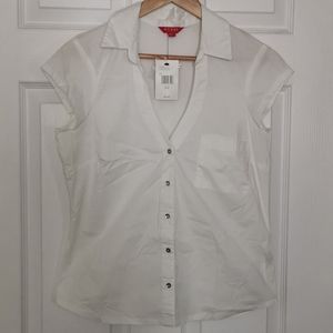 Guess white button up blouse